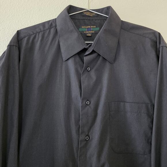 Alexander Julian Colours Black Button Down Shirt Men XL Long Sleeve Cotton Blend - Picture 2 of 9